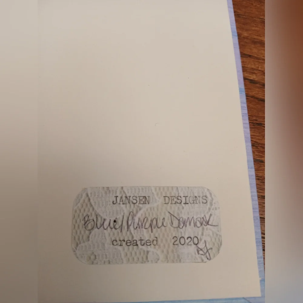 Jansen Designs Hand Crafted Purple Blue Brushed Journal Demask Spine 150 Pages